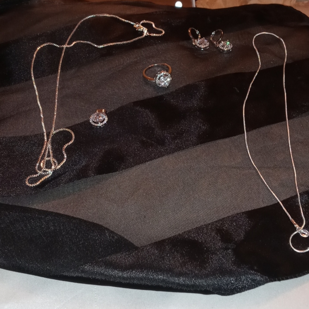 New 5Pc Sterling Silver Jewelry Set